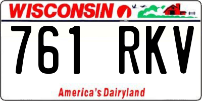 WI license plate 761RKV