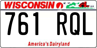 WI license plate 761RQL