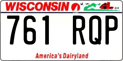 WI license plate 761RQP