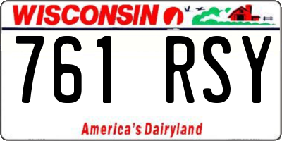 WI license plate 761RSY