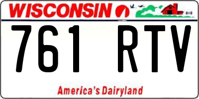 WI license plate 761RTV