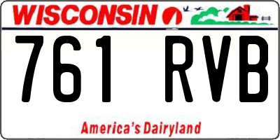 WI license plate 761RVB
