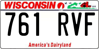 WI license plate 761RVF