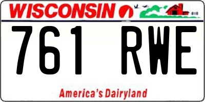 WI license plate 761RWE