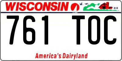 WI license plate 761TOC