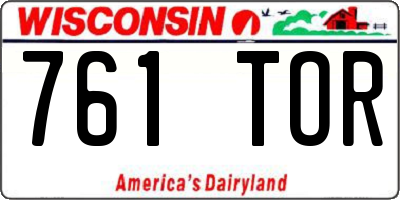 WI license plate 761TOR
