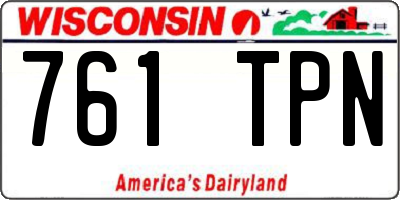 WI license plate 761TPN