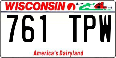 WI license plate 761TPW