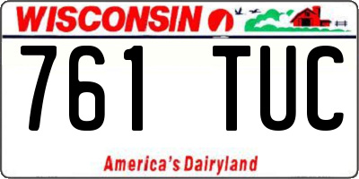 WI license plate 761TUC