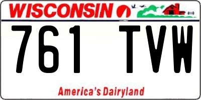 WI license plate 761TVW