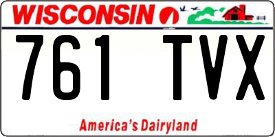 WI license plate 761TVX
