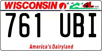 WI license plate 761UBI