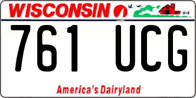 WI license plate 761UCG
