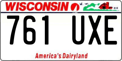 WI license plate 761UXE