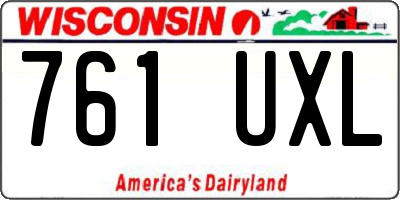 WI license plate 761UXL