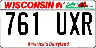 WI license plate 761UXR
