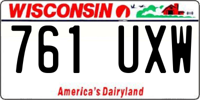 WI license plate 761UXW