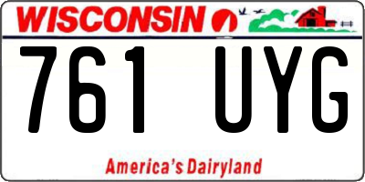 WI license plate 761UYG