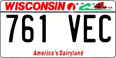 WI license plate 761VEC