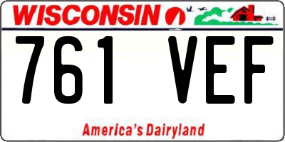 WI license plate 761VEF