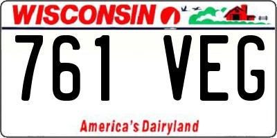 WI license plate 761VEG