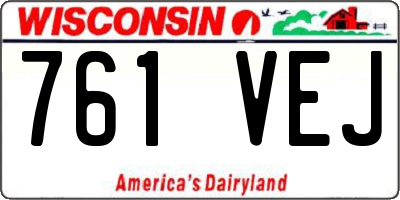 WI license plate 761VEJ