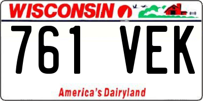 WI license plate 761VEK