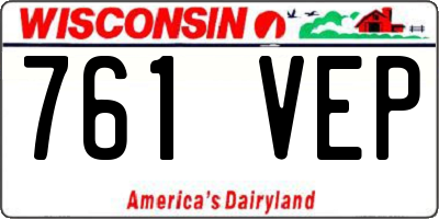 WI license plate 761VEP