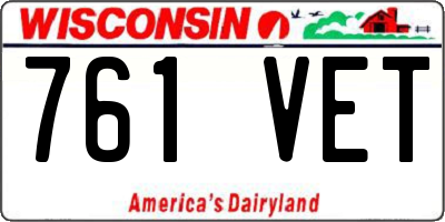 WI license plate 761VET