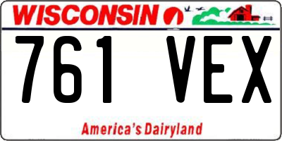WI license plate 761VEX