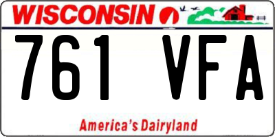 WI license plate 761VFA