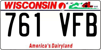 WI license plate 761VFB