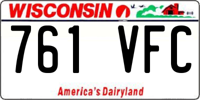WI license plate 761VFC