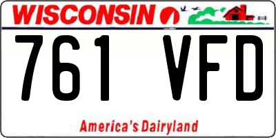 WI license plate 761VFD