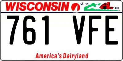 WI license plate 761VFE