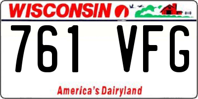 WI license plate 761VFG