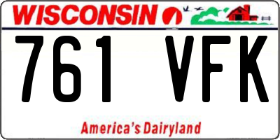 WI license plate 761VFK