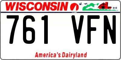 WI license plate 761VFN