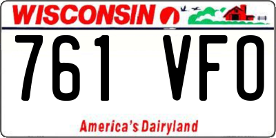 WI license plate 761VFO