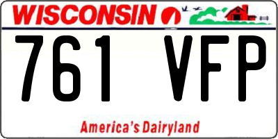 WI license plate 761VFP