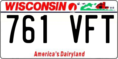 WI license plate 761VFT