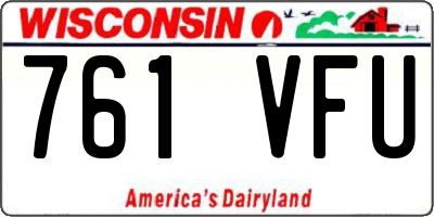 WI license plate 761VFU