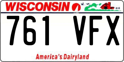 WI license plate 761VFX