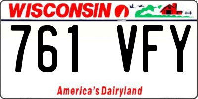WI license plate 761VFY