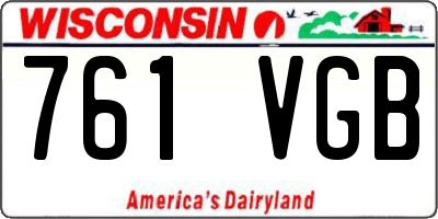 WI license plate 761VGB