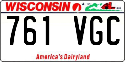 WI license plate 761VGC