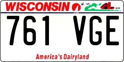 WI license plate 761VGE
