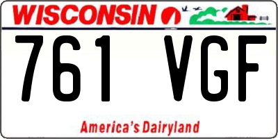 WI license plate 761VGF