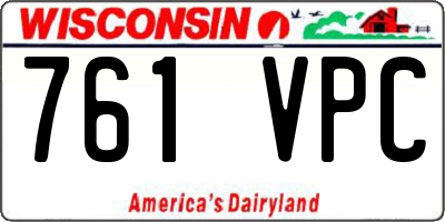 WI license plate 761VPC