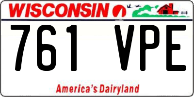 WI license plate 761VPE